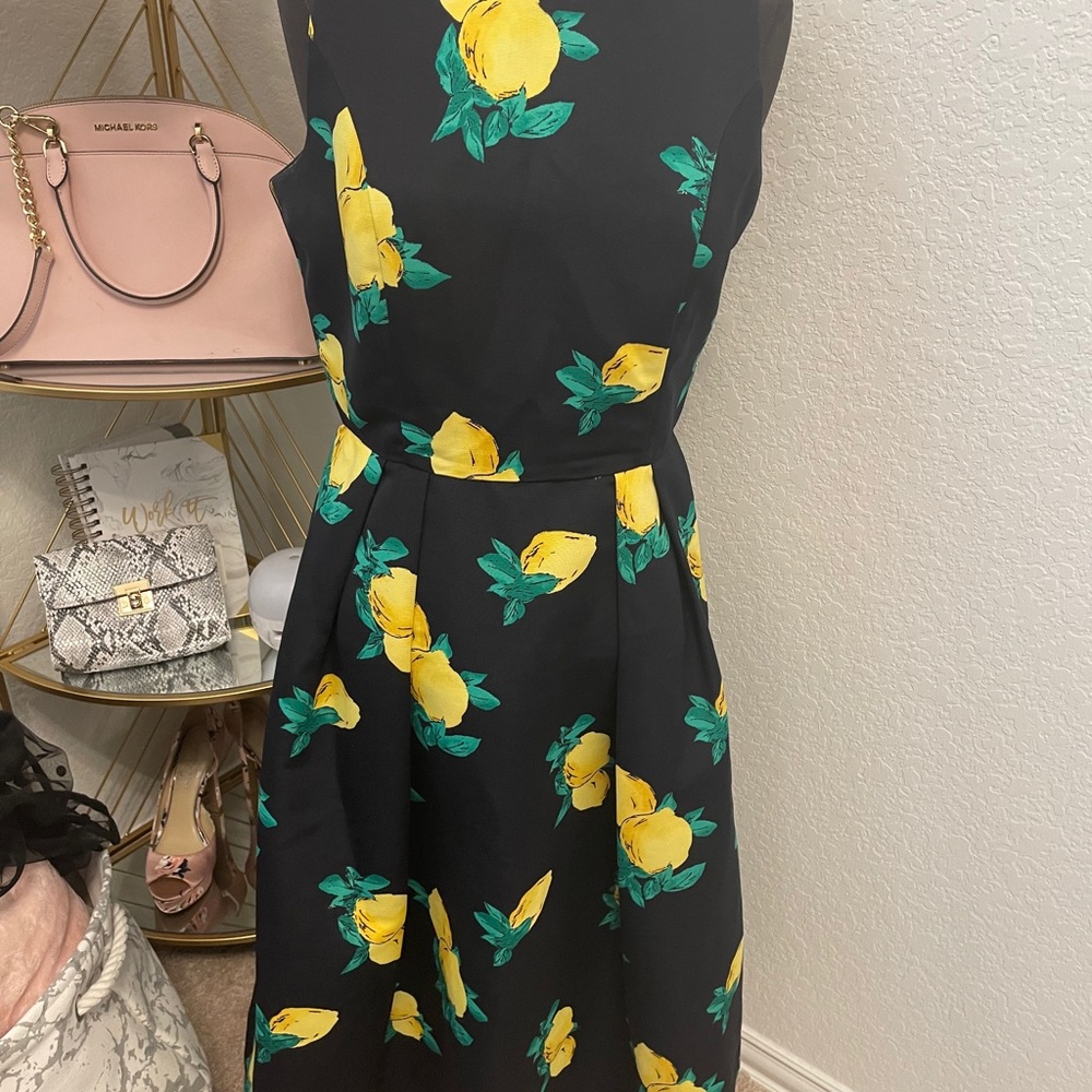 Lemon print sun dress